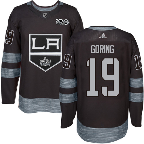 Adidas Kings #19 Butch Goring Black 1917-100th Anniversary Stitched NHL Jersey